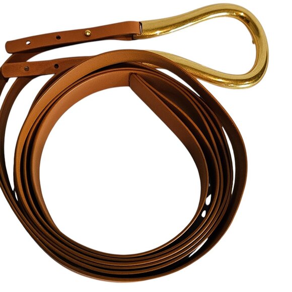 Bottega Veneta Double Strap Horsebit Buckle Belt Leather Wide - Picture 2 of 6